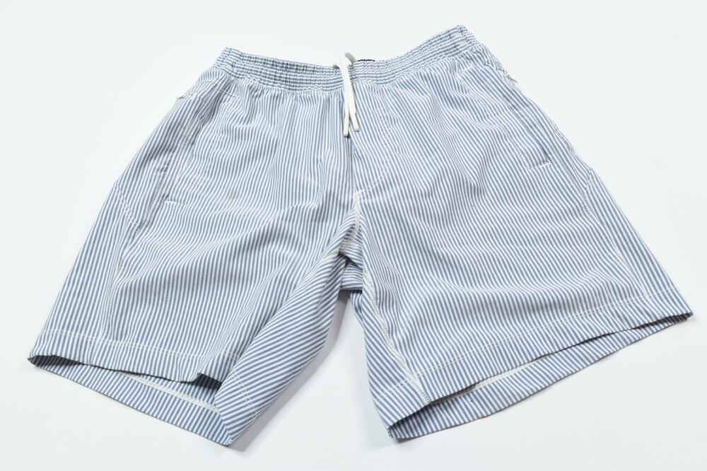 BirdDogs boom Lined Shorts Mens Medium Blue Stripe Lightweight Stretch Classic